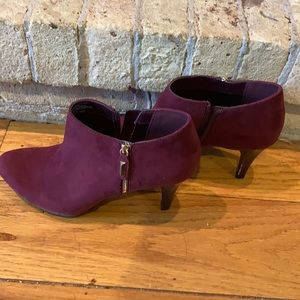 Liz Claiborne dark wine colored ankle booties